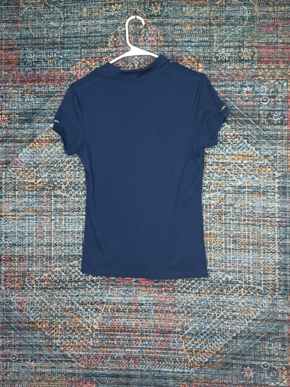 Ralph Lauren Golf womens navy big gold pony tailored BMW Championship polo L - Picture 2 of 5